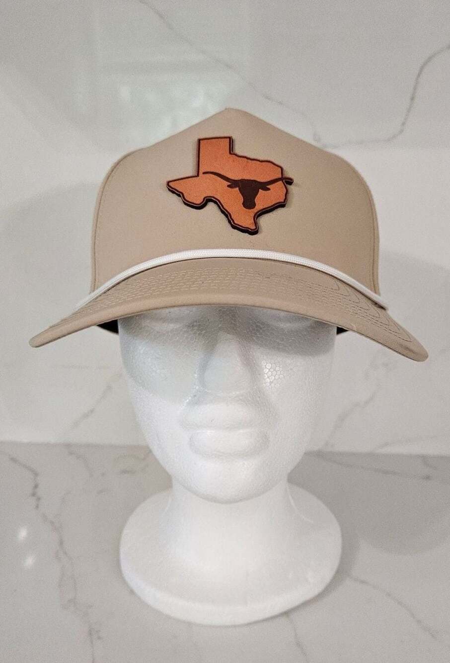Branded Bills Texas State Longhorn Leather Patch Rope Hat
